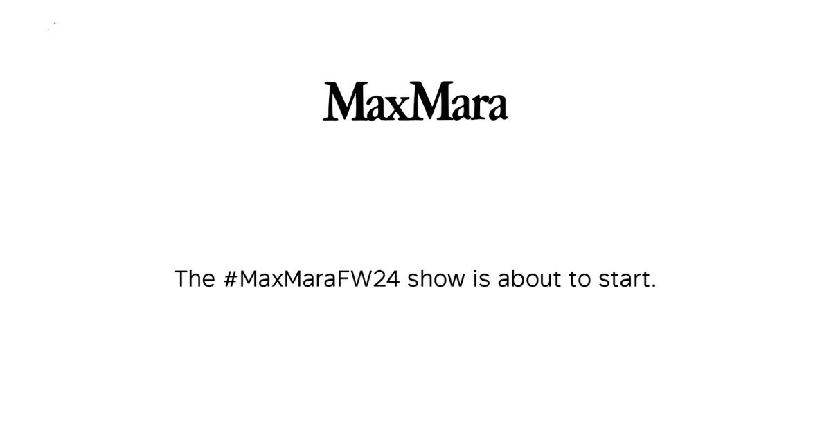 Sledujte naživo módnu prehliadku MAX MARA FW24